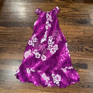 Caballi Hawaiian Purple White Floral Rayon dress kids M